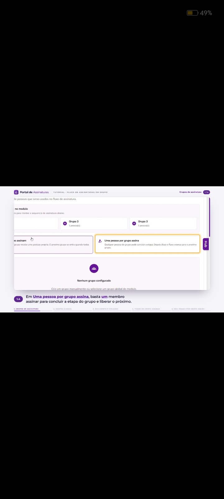 Regra de assinatura por uma pessoa de cada grupo